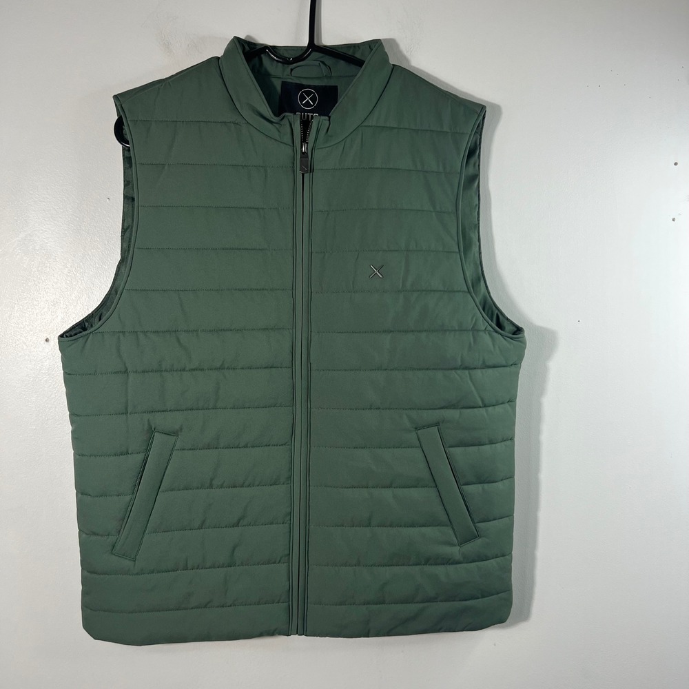 Mens Cuts Alpha Vest Puffer Moss Green L NWT‎